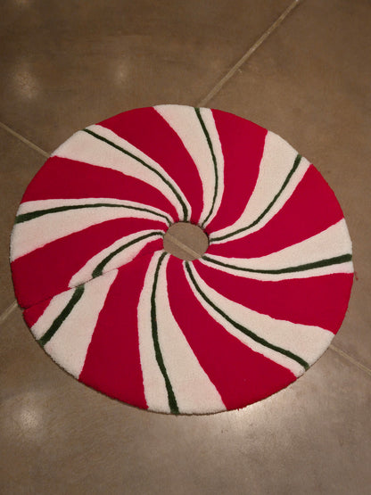Peppermint Tree Skirt Rug