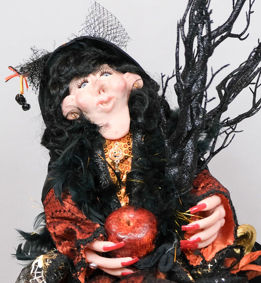 Witch Doll Light Up Pumpkin Box