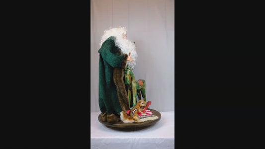 Santa Claus with Rocking Horse and Squirrel