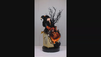 Witch Doll Light Up Pumpkin Box